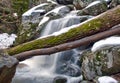 Winter Waterfall and Melting Snow Royalty Free Stock Photo