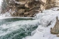 Winter Waterfalls in the Carpathian Mountains on the river Prut.