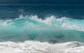 Winter waves frozen in fast shutter speed photo on west coast of Oahu Royalty Free Stock Photo