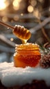 Winter wellness Honey jar, a soothing remedy for winter colds