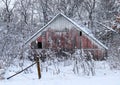 Winter White Barn Royalty Free Stock Photo