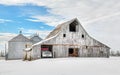 Winter White Barn Royalty Free Stock Photo