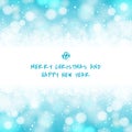 Winter white christmas bokeh blue and sparkling lights Festive b Royalty Free Stock Photo