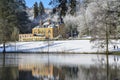 winter white forrest lake castle