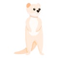 Winter white mink icon, cartoon style