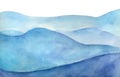 Abstract mystery landscape watercolor illustration