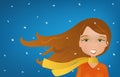 Winter wind blown Royalty Free Stock Photo