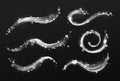 Winter wind effect with snow swirls and waves
