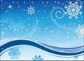 Winter wind and snowflakes Royalty Free Stock Photo