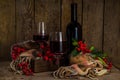 Winter cozy wine tasting background