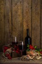 Winter cozy wine tasting background