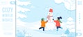 Winter Wishes Text and Happy Kids Landing Page