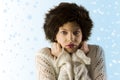 Winter woman with fur hat Royalty Free Stock Photo