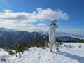 Winter woman ski Royalty Free Stock Photo
