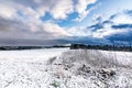 Winter wonder world with storm clouds Royalty Free Stock Photo