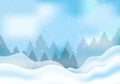 Winter wonderland backgrounds vector. Amazing winter background of snowfall