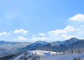 Winter wonderland bavaria, blue sky background with clouds Royalty Free Stock Photo