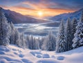 Winter Wonderland: Captivating Landscape Scenery.