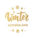 Winter wonderland card. Hand drawn lettering. For Christmas and New Year banners, posters, gift tags and labels.