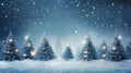 Winter Wonderland Celebration: Holiday Festive Background with Snowy Tree and Garland Lights