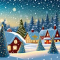 Winter Wonderland Chalet: Christmas Festivities in the Mountain House Landscape Royalty Free Stock Photo