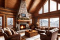 Winter Wonderland in a Cozy Mountain Chalet.AI Generated Royalty Free Stock Photo