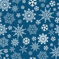 Winter wonderland delicate white snowflake crystal on a blue background Royalty Free Stock Photo
