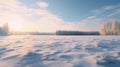 Winter Wonderland: A Dreamy Snow Covered Field In Rural Finland Royalty Free Stock Photo