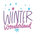 Winter Wonderland hand drawn vector illustration. Lettering isolated Royalty Free Stock Photo