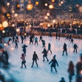 Winter Wonderland Ice Skating Scene Royalty Free Stock Photo