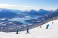 Winter Wonderland at an Idyllic Ski Resort. Captivating Views of Snowy Mountains and Serene Scenery