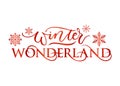 Winter wonderland inspirational holidays card with lettering Royalty Free Stock Photo