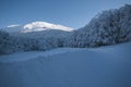 Winter wonderland in the regional park of Monte Cucco with many snow, Umbria, Italy Royalty Free Stock Photo