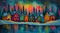 Winter Wonderland: A Vibrant Village of Graffiti, Elves, and Stu