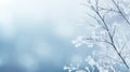 Winter Wonderland White Frost Snow Background AI Generated