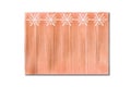 Winter wooden pink dusty rose beige nature background with snowflakes top. Texture of painted wood vertical boards on a white