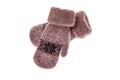 Winter wool mitts on a white background. Royalty Free Stock Photo