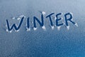 Winter Word in Car Frost Royalty Free Stock Photo