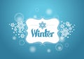 Winter Word with Snows in Blue Background Royalty Free Stock Photo