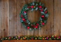 Christmas Winter Wreath Over Mantle