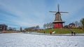 Winterfun near the windmills in Dokkum in the Netherlands