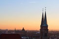 Winter panorama of Nuremberg at sunset Royalty Free Stock Photo