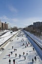 Winterlude Rideau Canal in Ottawa Royalty Free Stock Photo