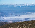 The Pyrenees mountains over valley cloudscape.