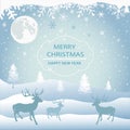 Winter background, landscape. New year and Christmas greeting card. Royalty Free Stock Photo