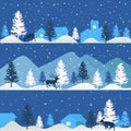 Winter background, landscape. New year and Christmas greeting card. Royalty Free Stock Photo
