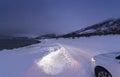 Winterroad KvalÃ¸ya Northern Norway Royalty Free Stock Photo