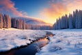 Winters beauty shines under a sunny, snow clad landscape
