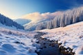 Winters beauty shines under a sunny, snow clad landscape