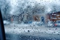 Winters blend car window reveals freezing rain snow transformation outside